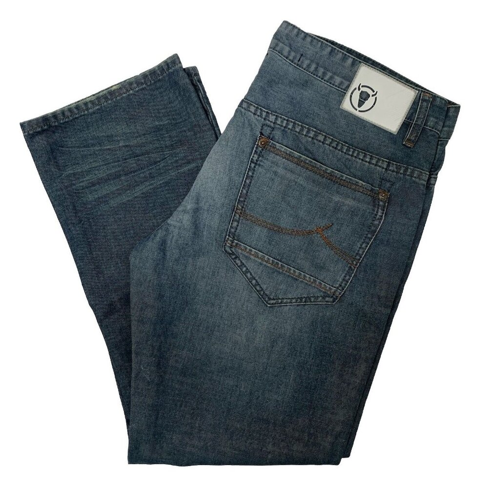 i Jeans by Buffalo - 'ETHAN' Super Slim Blue Jeans - Men Size 36 x 30 - Vintage